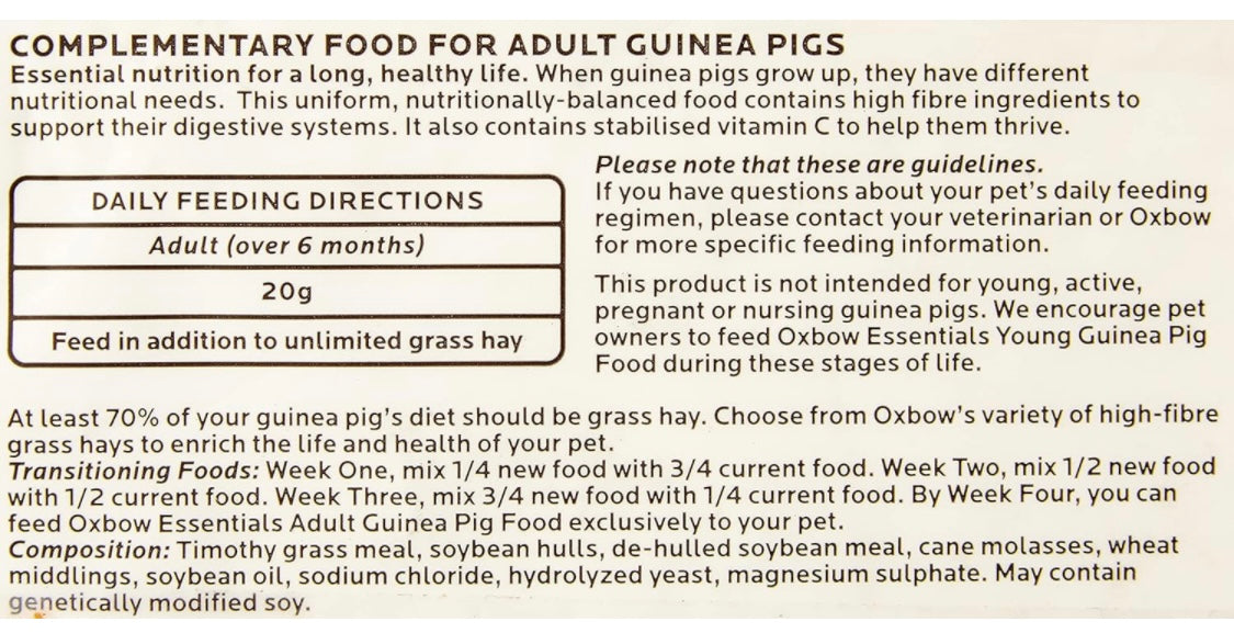 Oxbow Essentials Adult Guinea Pig Food - 5 lb.