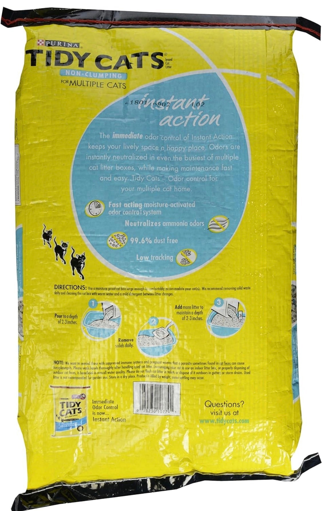 Purina Tidy Cats Instant Action for Multiple Cats Non-Clumping Cat Litter - 20 lb. Bag