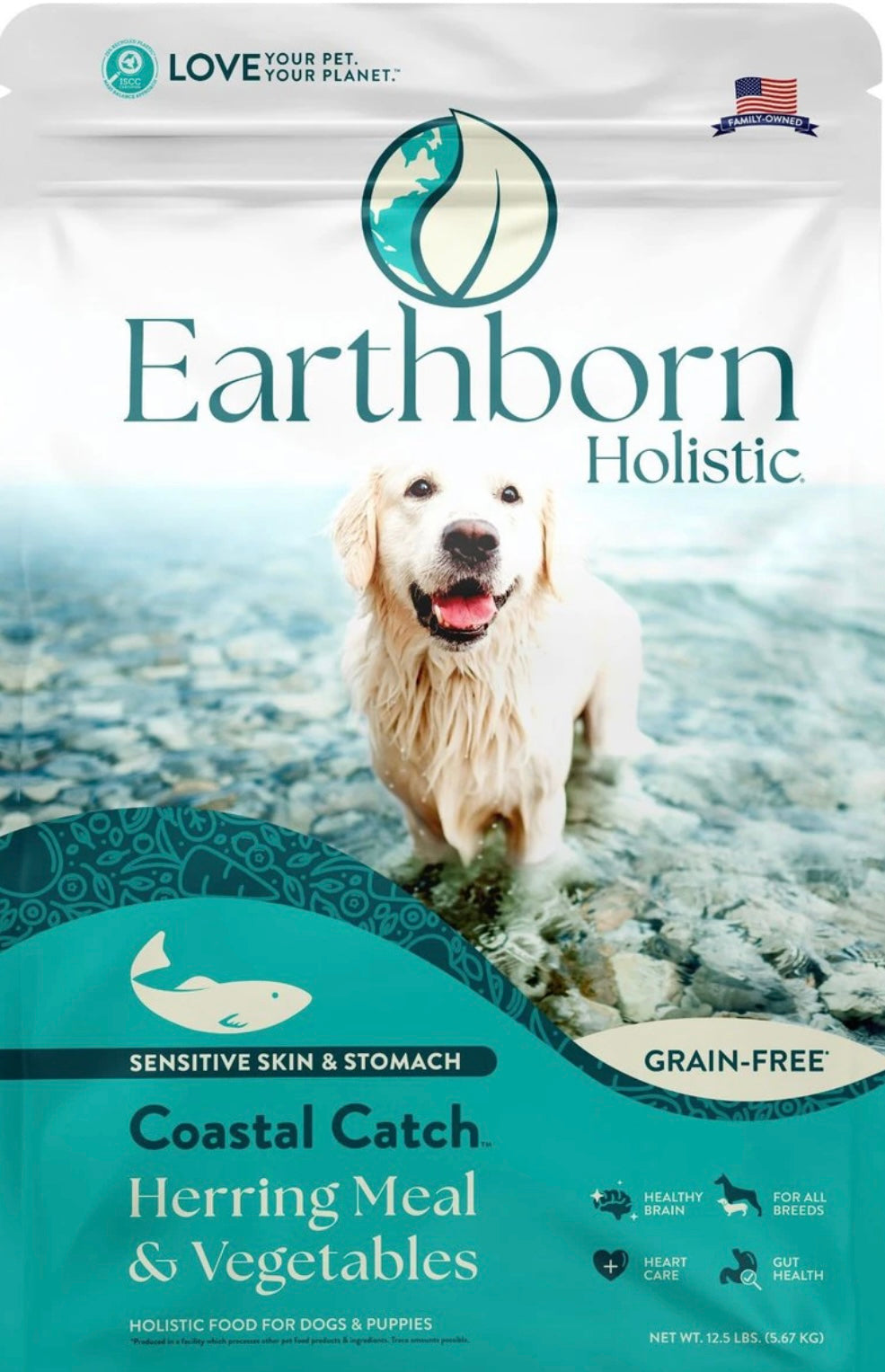 Earthborn Holistic Coastal Catch Herring Meal & Vegetables Grain-Free Dry Dog Food 12.5pounds