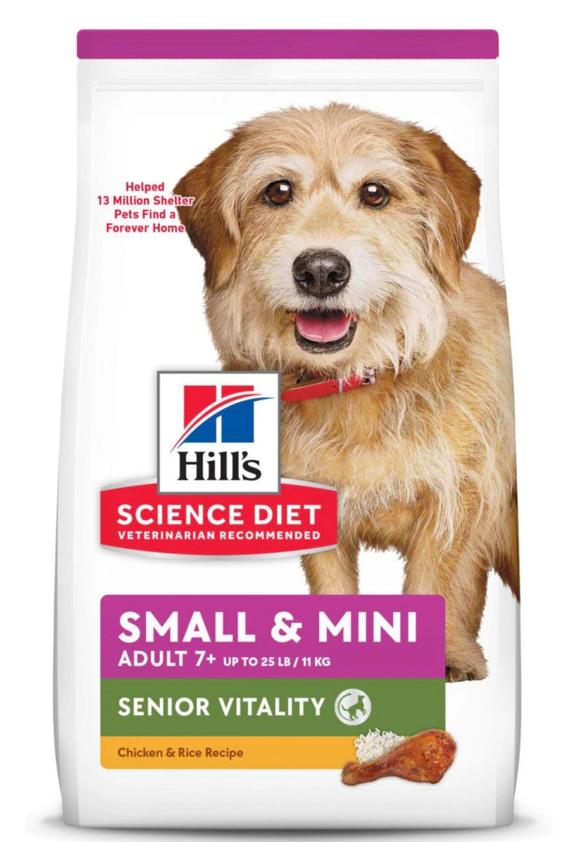 Hill's Science Diet Adult 7+ Senior Vitality Small & Mini Chicken & Rice Recipe Dry Dog Food By Hill's Science Diet 12.5 pounds