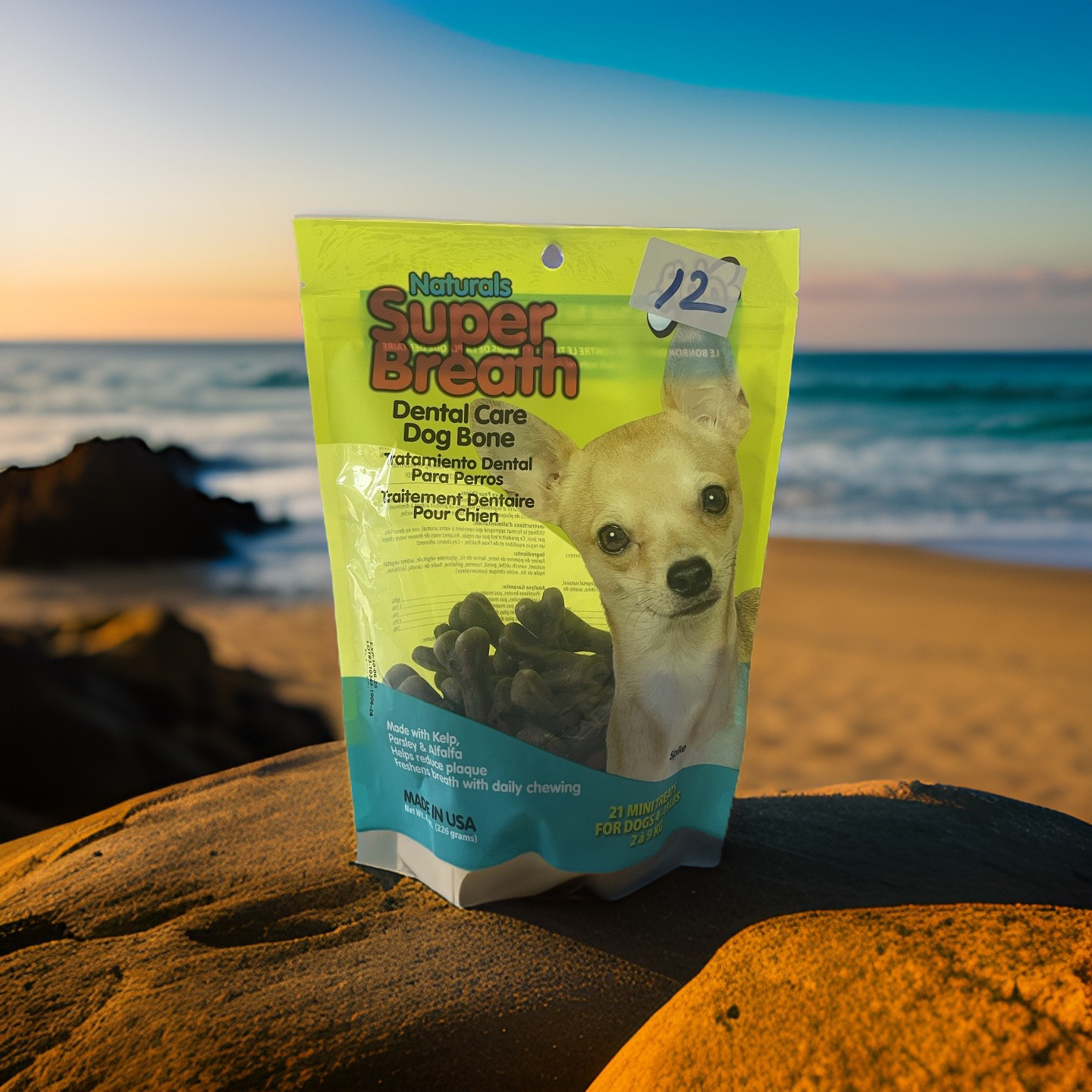 natural belly bone dental care with prebiotics and probiotics 8oz 21mini treats for dogs 4-18 lbs