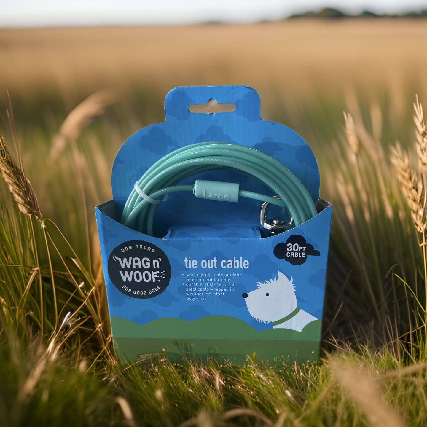 tie out cable wag and wood 30 ft cable